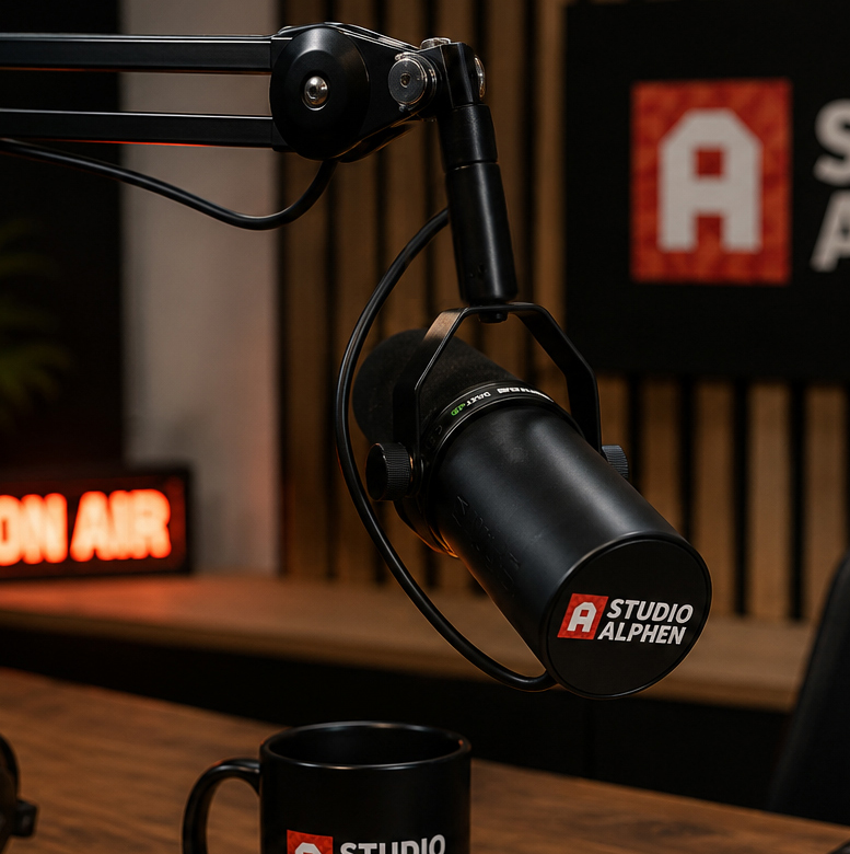Shure SM7B Logo-Plättchen, magnetisch bedruckt